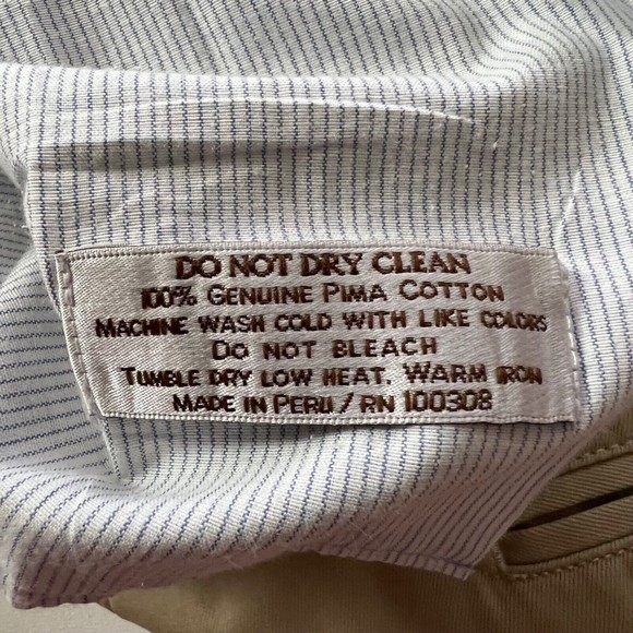 Peter Millar Chino Golf Pant Khaki Tan Pima Cotton Flat Front Straight Leg 34x28 - Picture 8 of 10